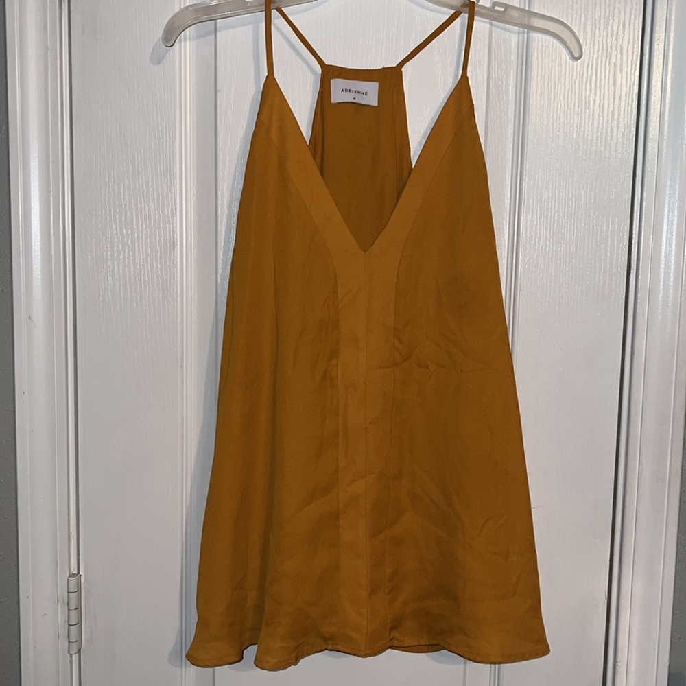 Adrienne Orange Flowy Tank Top Size M